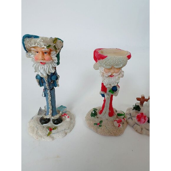 Vintage Santa Claus Candle Holder Set Of 4: Festive Christmas Decor With Santa F - Picture 6 of 16